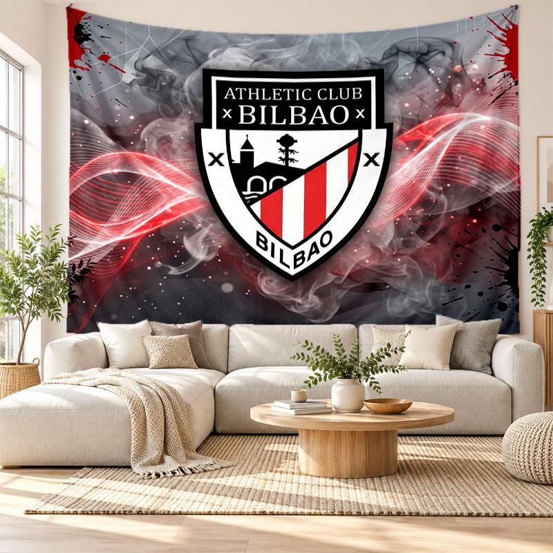Athletic Bilbao Football Wall Tapestry, Soft Fabric Wall Hanging, Decorative Backdrop For Bedroom Home Wall Art