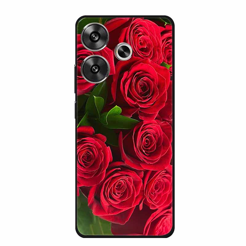 6.79" For Poco M6 4G Case POCOM6 Phone Cover Black Silicone Soft Back Cover Case For Xiaomi Poco M6 4G Case M 6 Protective Coque
