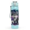 1pz Corona Floreale Lupo Ritratto Oscuro 750ml Plastica Colorata Borraccia Sportiva Tappo a Vite Anti-perdita con Cannuccia Pieghevole Adatta per Sport Ufficio Uso Domestico