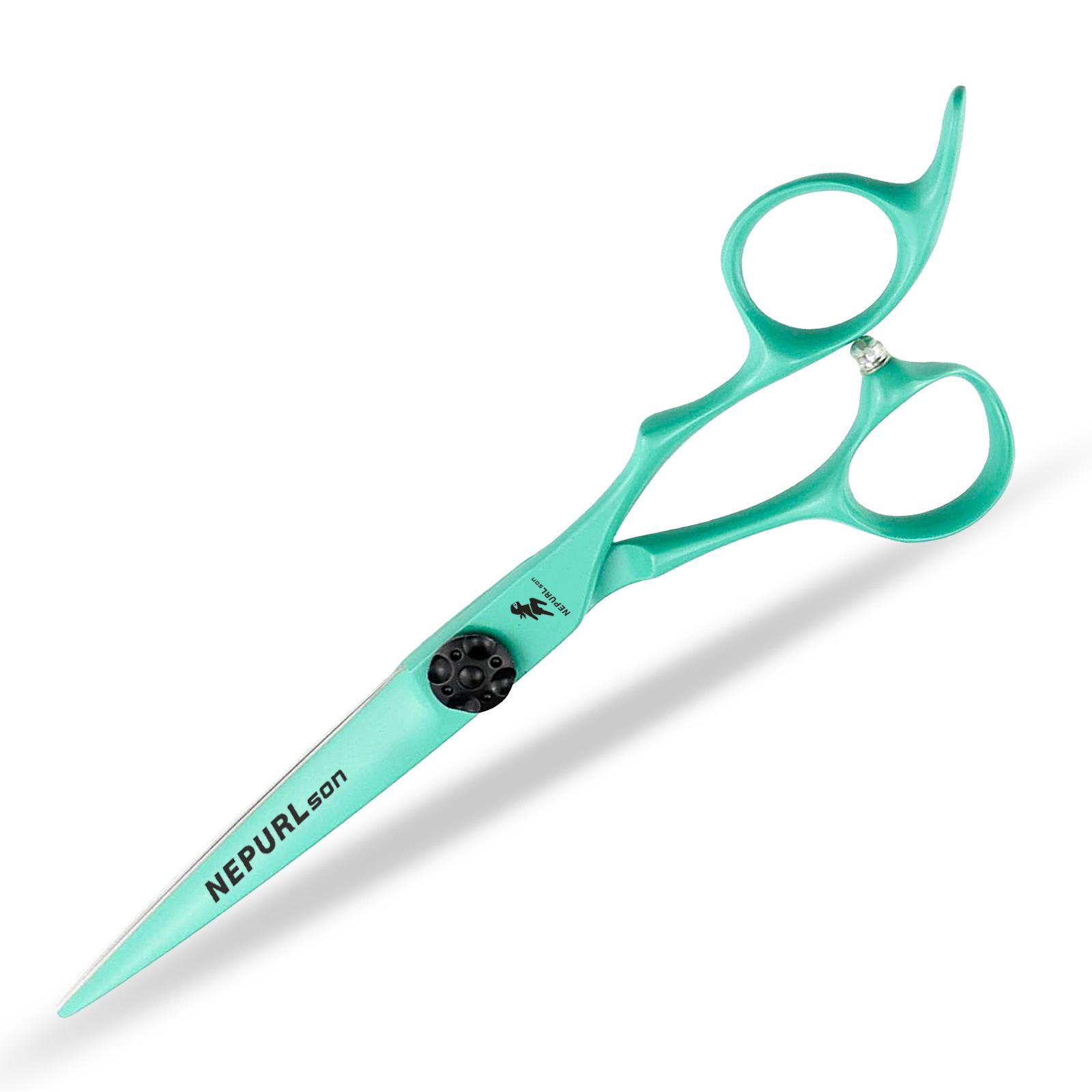 6.0-Inch Green Nipsen Hair Scissors: Straight, Serrated & Thinning Scissors for Salons