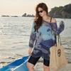 Womens Plus Size 3-Piece Swim Set With Long Sleeve Rash Guard Skort Shorts UPF 50 Sun Protection Pool Beach Spa