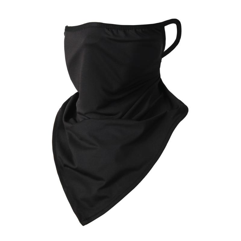 Cycling Triangle Scarf Face Mask Sports Ear Hanging Ice Silk Triangle Scarf Outdoor Multi Functional Sunscreen Face Mask чёрный