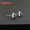 18K White Gold Natural Sapphire Stud Earrings for Women - Blue-Green Gemstone Fine Jewelry with Free Shipping