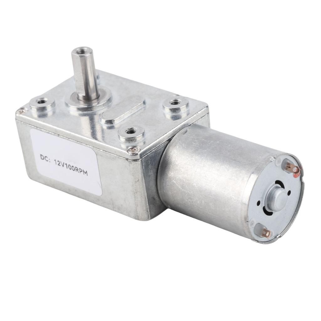 DC 12V Reduction Motor 100RPM Reversible High Torsion Worm Geared Motor