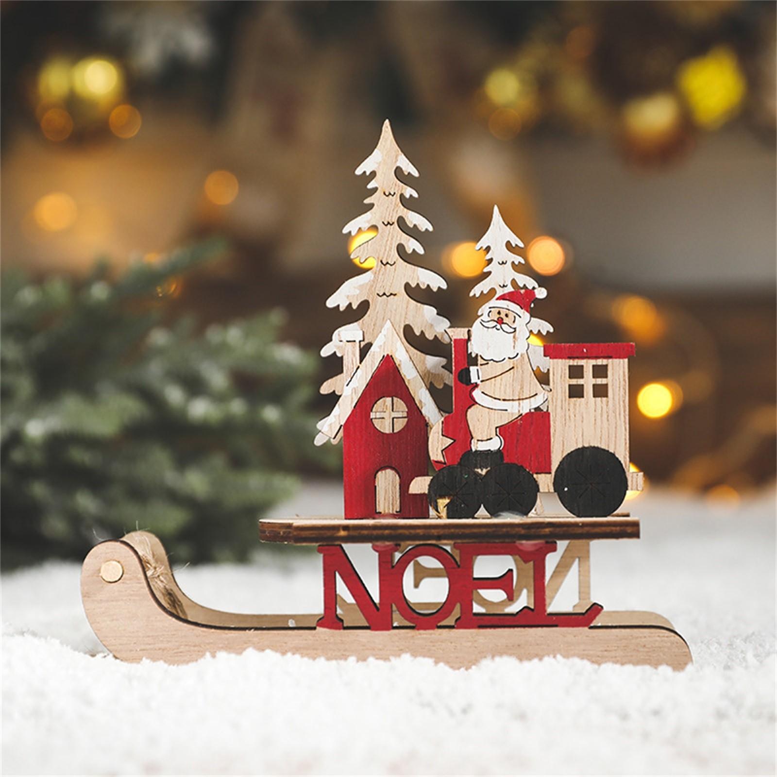 

Деревянные рождественские сани, рождественские сани, рождественские украшения, милые рождественские сани для кухни, столешницы, полки для подарка на день рождения. One Size