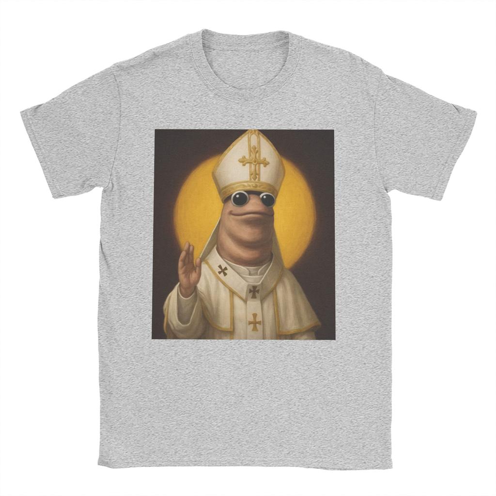 Marcus The Worm Meme TShirts for Men Women Jesus Christ God Holy Novelty Pure Cotton Tees Short Sleeve T Shirt Adult Clothes