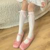 1 Pair Lace Ruffle Style Socks Long Socks Girls Breathable Cute Lolitas Socks Sexy Cotton Womens Autumn Thin Calf Socks