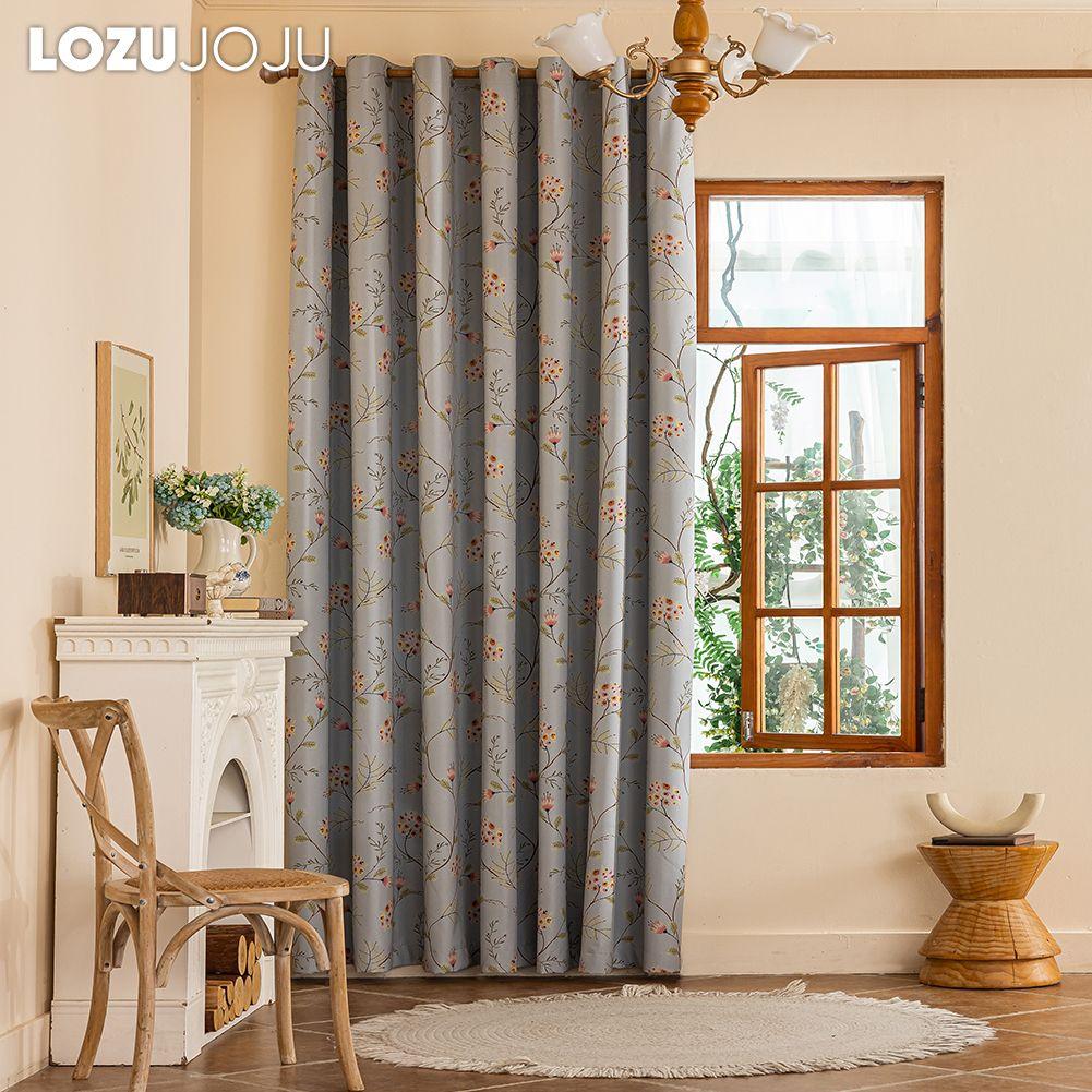1PC LOZUJOJU European Luxury 100% Blackout Blackout Curtain Vintage Floral Curtains Curtain for Bedroom Living Room Balcony Window for Home Decor