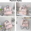 Cute Girl Plush Schoolbag Schoolbag For School, 3d Kawaii Animal Cartoon Schoolbag For Girl Schoolbag School Supplies, Pink Bunny