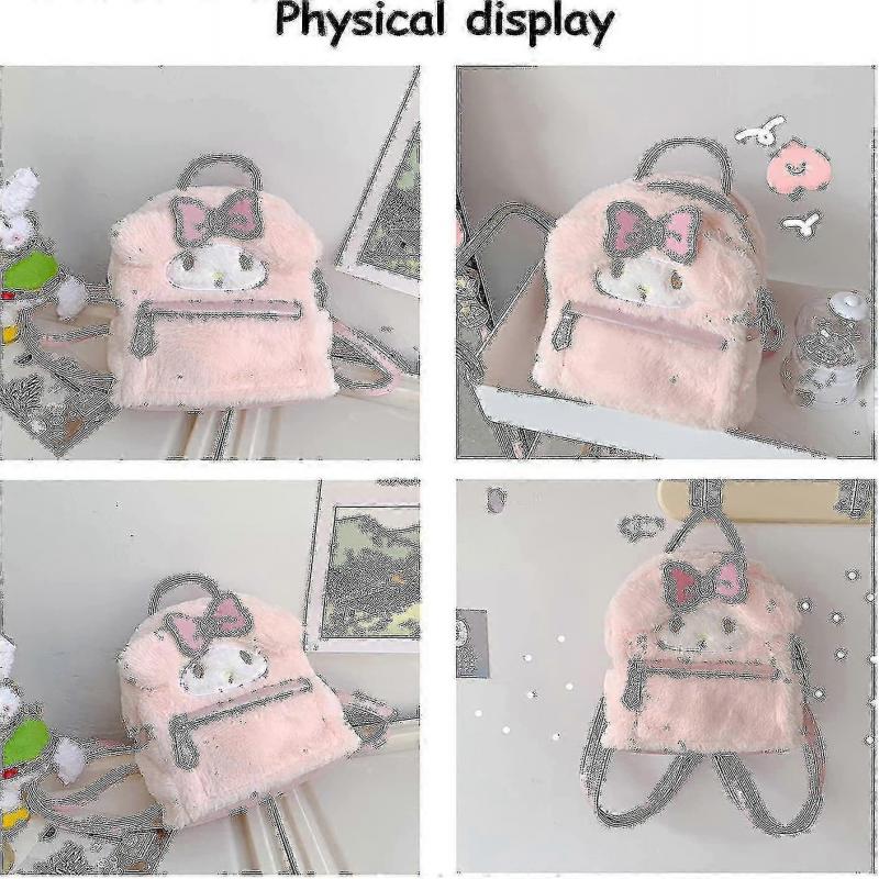 Cute Girl Plush Schoolbag Schoolbag For School, 3d Kawaii Animal Cartoon Schoolbag For Girl Schoolbag School Supplies, Pink Bunny