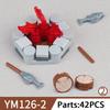 MOC Medieval Furniture Building Blocks Cannon Sheepskin Leather Rack Spinning Wheel Map Desk Loom Bricks Toys Kids Gift