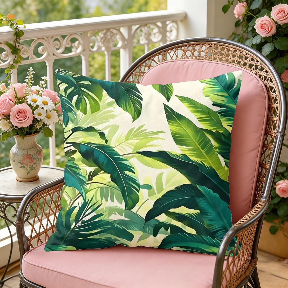 Palm leaves Cushion Cover Soft Plush Throw Pillow Cover DoubleSided Decorative Cushion Case Sofa Bedroom Home Decor