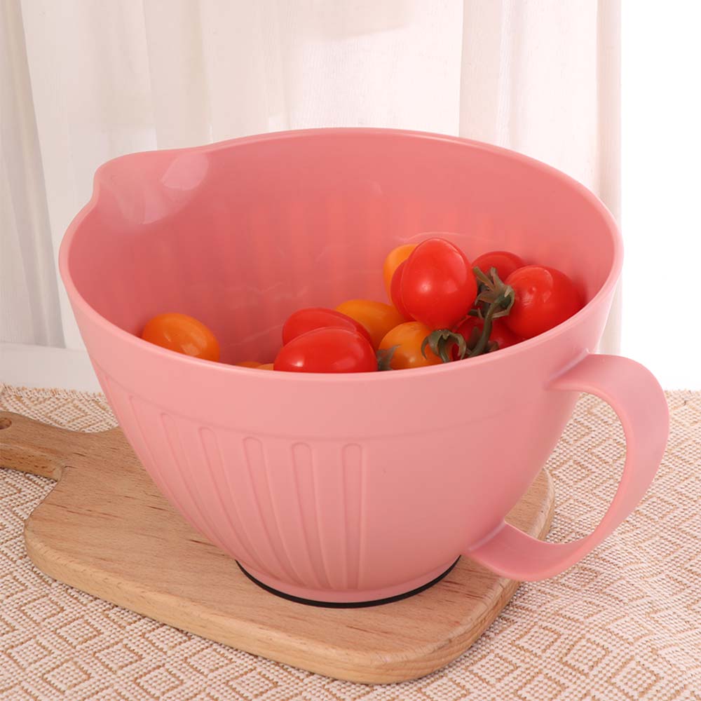 Large Capacity Salad Mixing Bowl V Shaped Diversion Design Egg Beating Bowl Cooking