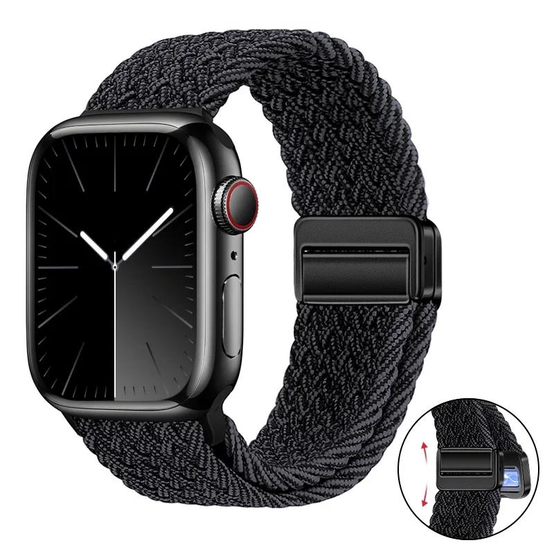 Nylon Bracelet for Apple Watch Band 10 9 8 7 46mm 42mm 45mm 41mm Ultra 2 49mm Strap for iWatch Series 6 5 4 3 SE 44mm 40mm Strap