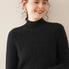Women's Cashmere Cable Knit Sweater: Autumn/Winter Long Sleeve, Loose Fit, Half-High Neck, Thick and Warm Base Layer.