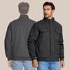 KEFITEVD Stand Collar Work Solid Size 3XL Men's Jacket, Windproof, Fleece-Lined, Outerwear, Outdoor, Streetwear, Color, Winter, Black,