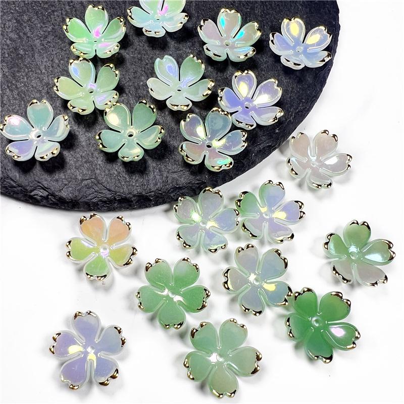 50Pcs New 19MM Acrylic Cherry Blossoms Flower Beads Petals Charm Connectors Diy Earrings Hair Jewelry Making Resin Acessories