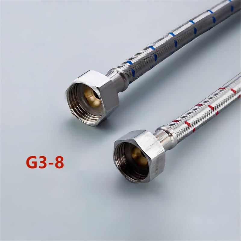 G1/2 G3/8 G9/16 50cm 1 Pair Stainless Steel Flexible Plumbing Pipes Cold Hot Mixer Faucet Water Supply Pipe Hoses Bathroom Part