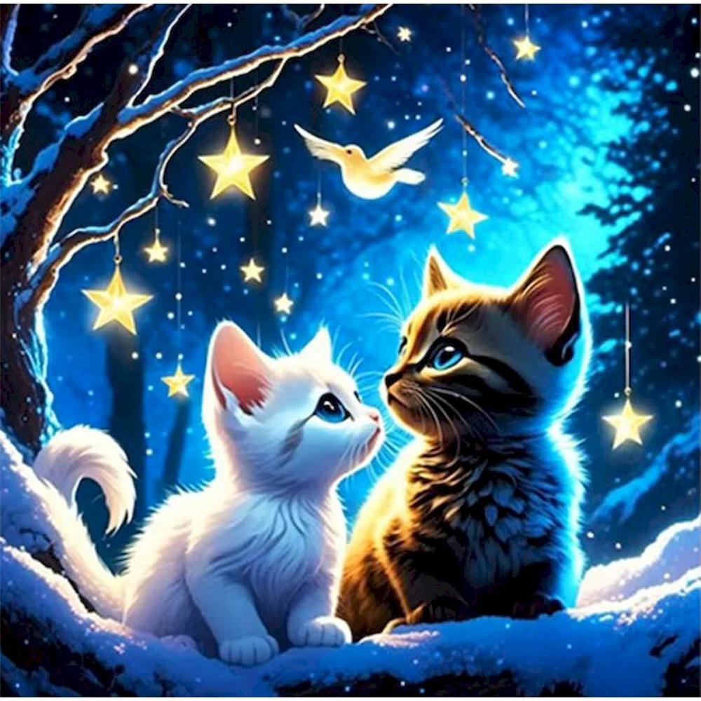 

Полный комплект алмазной живописи, аксессуары, кошки, животные, стразы, 5D алмазные картины, алмазное искусство, дрель, Diy Arts Craft Round 20x20cm