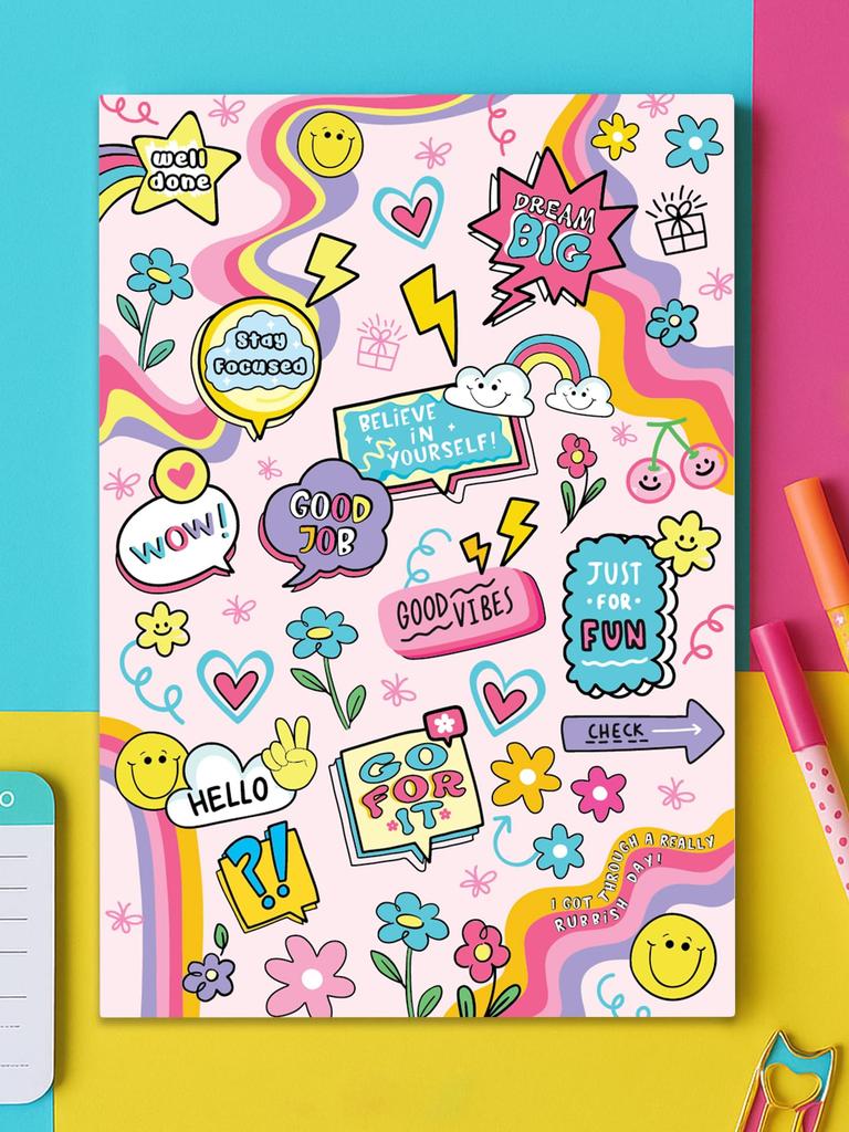 Doodle Daily 5 Minute Gratitude Journal - Positivity, Wellness & Mindfulness Journal For Teens & Adults - 90-Day Habit B