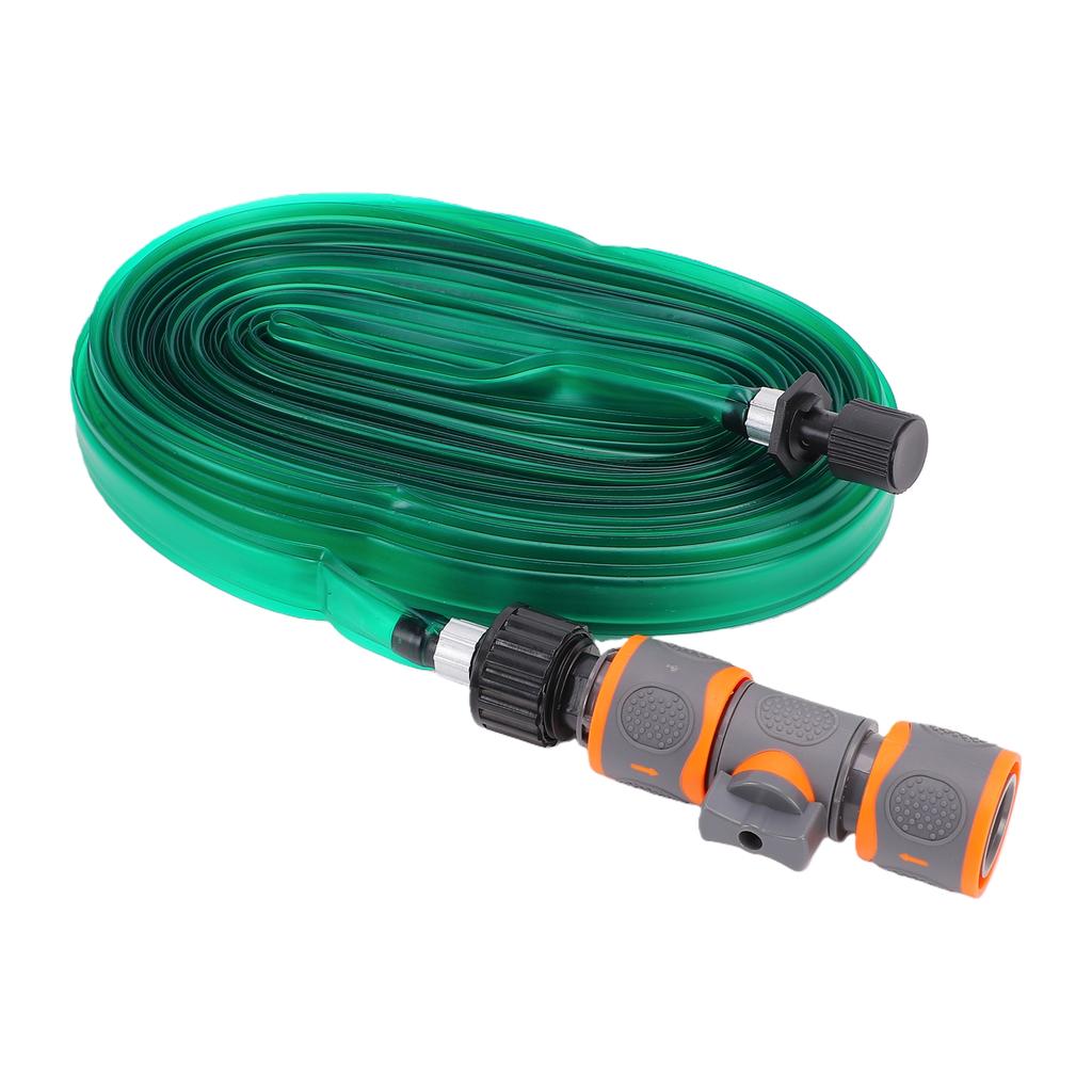 PVC Garden Watering Hose Bidirectional Quick Connector 15m Length Flexible Flat Soaking Hose