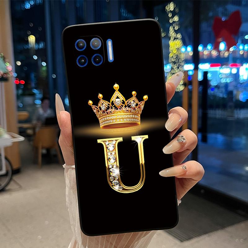 Initial Letter Couple Crown Phone Case For Motorola Moto G 5G Plus Bumper Silicone Black Case Protective Shockproof Soft Cover