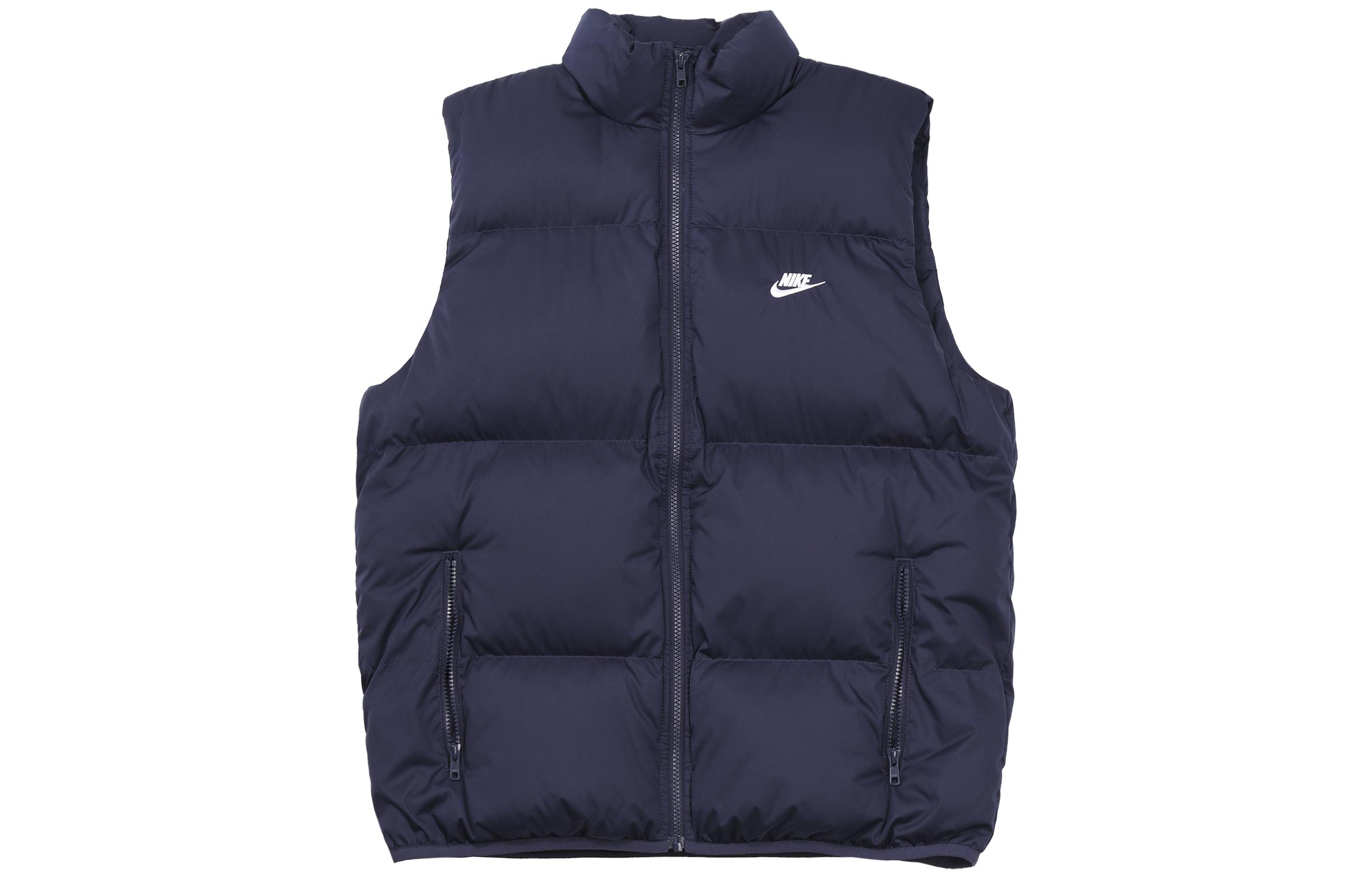Nike Men s Logo Stand Collar Puffer Vest Navy Blue FB7374-410 S