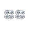 Moissanite Four Leaf Clover Pendant Necklace Bracelet Earring Set Sterling Floral Jewelry Women