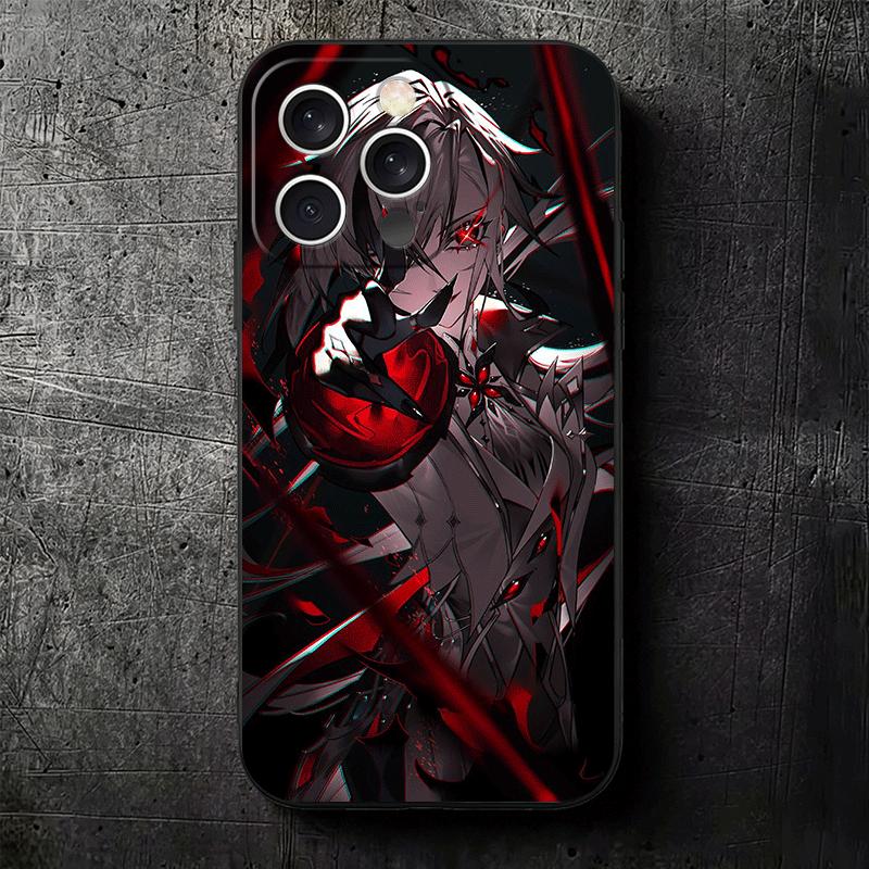 Genshin Impact Arlecchino Soft Phone Case for iPhone 16 16E 17 Air 15 Pro Max 14 Plus 13 Mini 11 12 7 Black Cover Back Shell