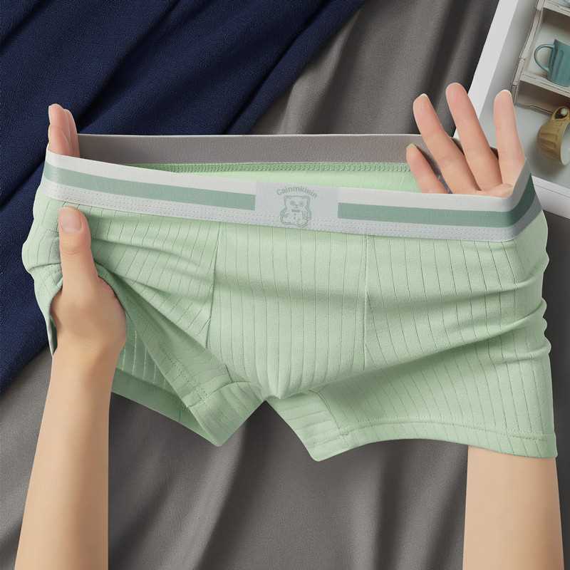 2pcs Men's Underwear Men's Boxer Shorts Mid Waist Breathable Plus Size Four Corner Pants Boxer Brief