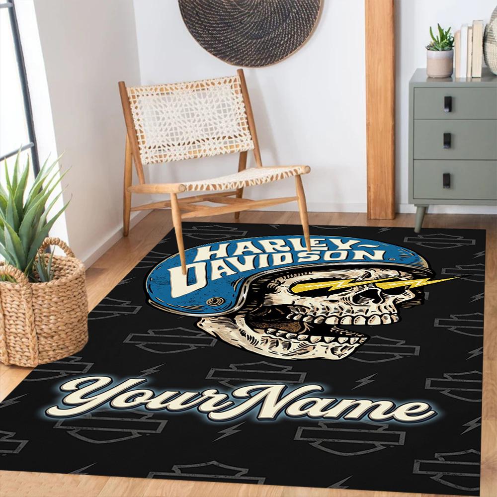 Harley-davidson Motorcycles Customize Text Floor Rug Office Rug Perfect for Kitchen Dining Room Decorate room Hallway Anti-slip Rug Office home decor