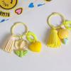 With Tassel Tulip Flower Keychain Young Girl's Heart Sweet Resin Tulip Keyring   Earphone Case