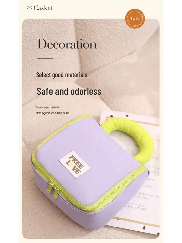 Portable Large Capacity Cute Makeup Bag with Hook for Travel and Business Trips