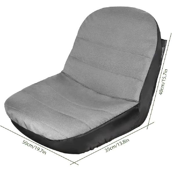 Tractor Seat Cover, 600D Oxford Cloth Waterproof Lawn Mower Seat Protector, Universal Riding Mower Seat Cover with Pocket for 12.5”-14”H Seats