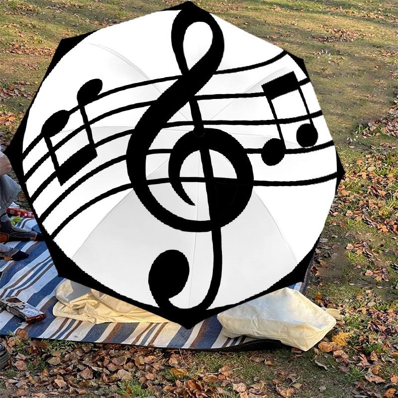 1PC music note Umbrella-8-Rib Reinforced, Automatic Open, Lightweight & Durable, Cute Fashion Accessory for Outdoor-P2700