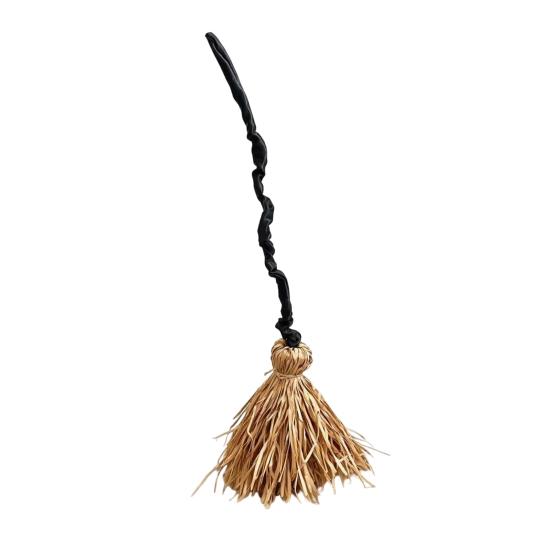 Accesorio de Disfraz de Halloween Escoba de Bruja con Luz LED Verde, Escobilla de Mago Brillante para Cosplay, Atrezo para Fiestas Temáticas, Decoraciones para Interiores y Exteriores