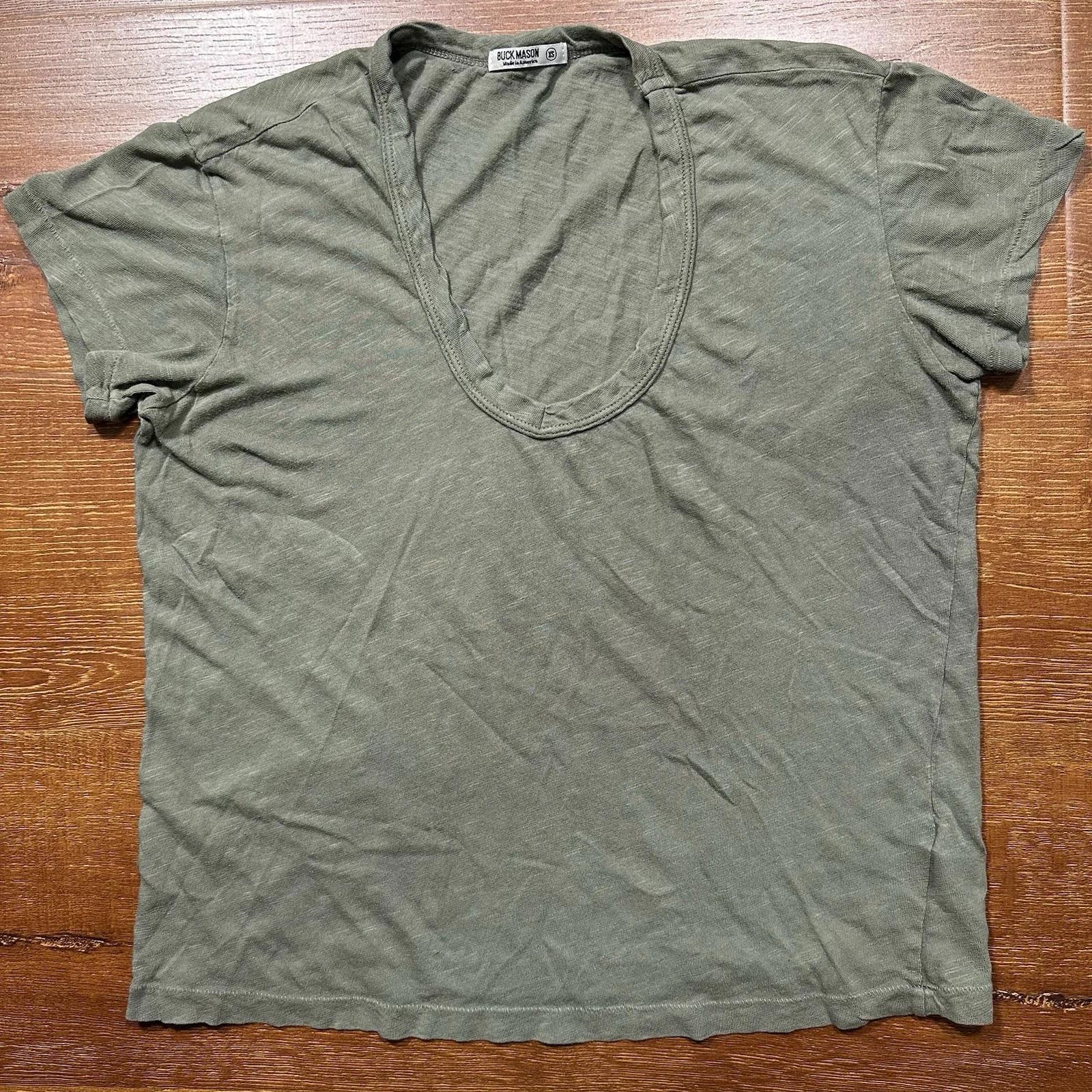 

Buck Mason T Shirt Womens XS Green Round Neck Short Sleeve Made In USA Retro M