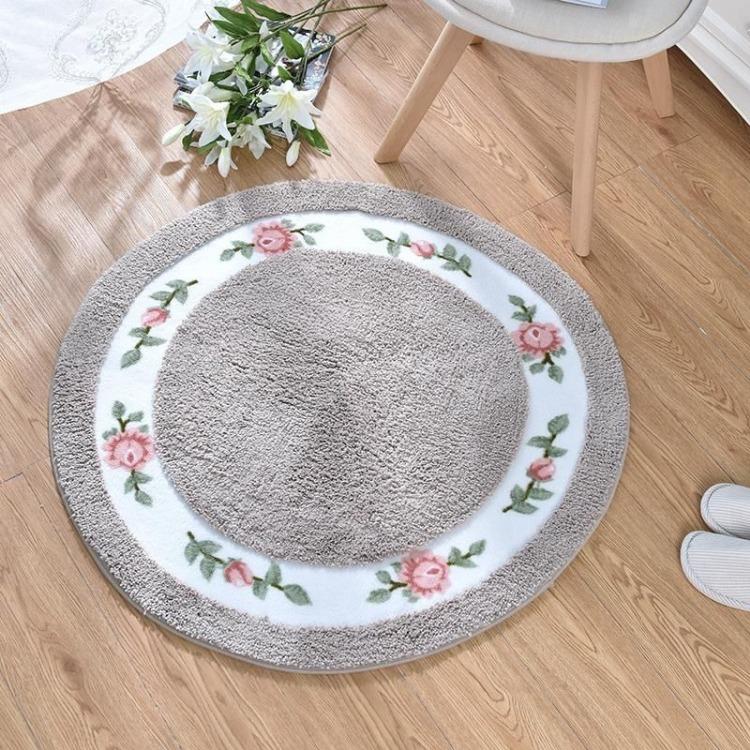 Circular Carpet Floor Mat Computer Chair Mat Simple Makeup Stool Foot Mat Anti Slip Carpet