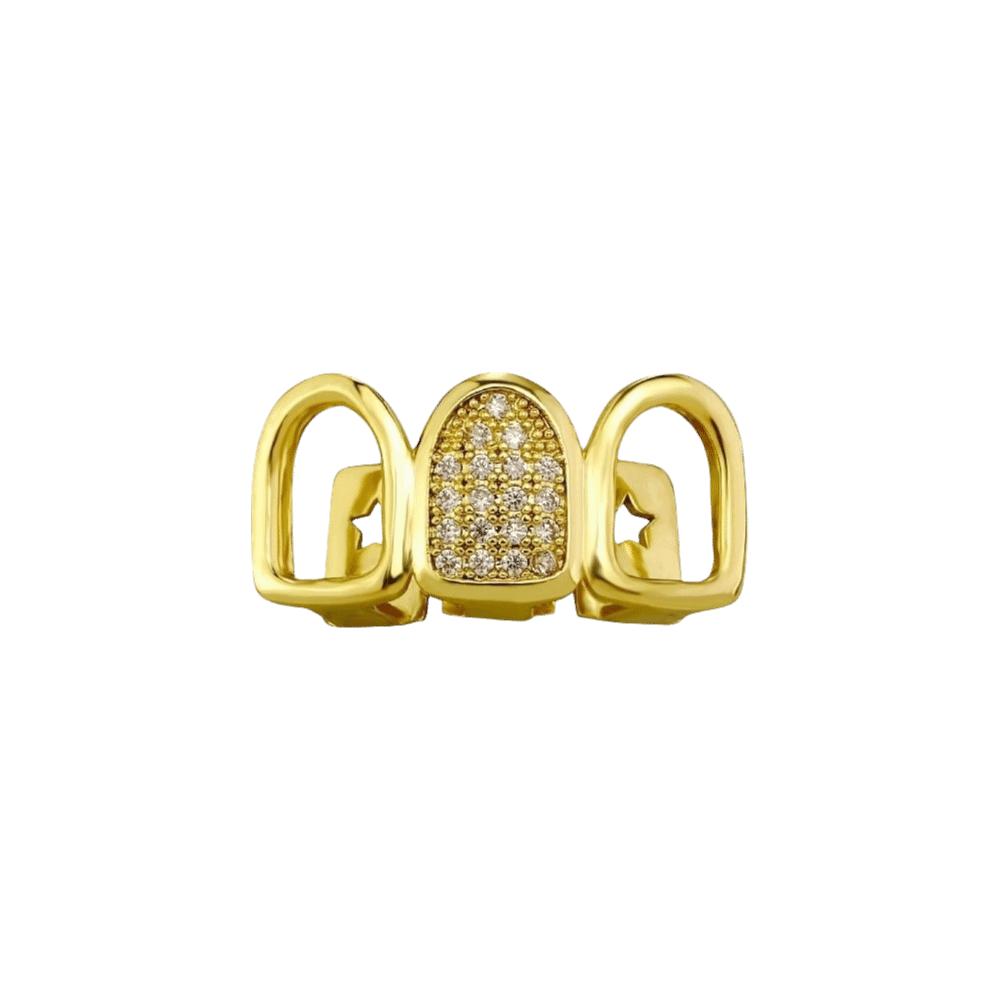 Gold Silber Farbe Zähne Grillz CZ Zirkon Körperschmuck Hip Hop Zahnkappen Street Style
