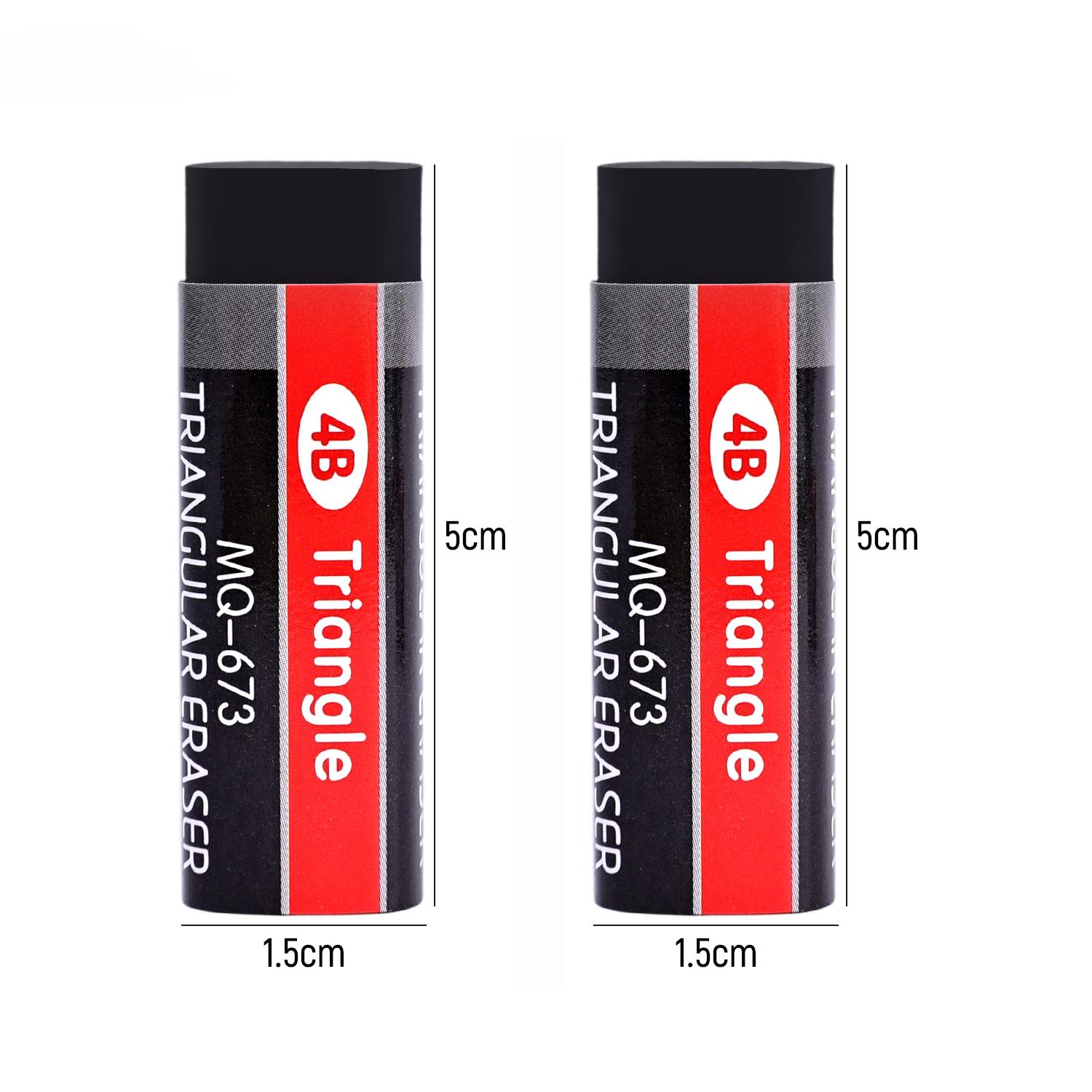 2-6PCS 4B Rubber Erasers Student Examination Error Correction Rubber Black and White Soft Triangular Pencil Eraser Stationary