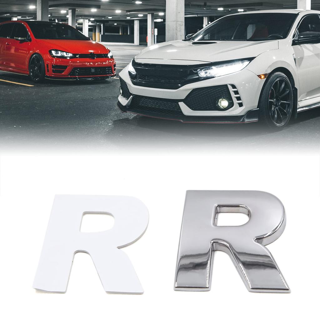 uxcell Silver Tone Metal Letter R Shape Car Sticker Alphabet Sticker Emblem Badge Decal for Car