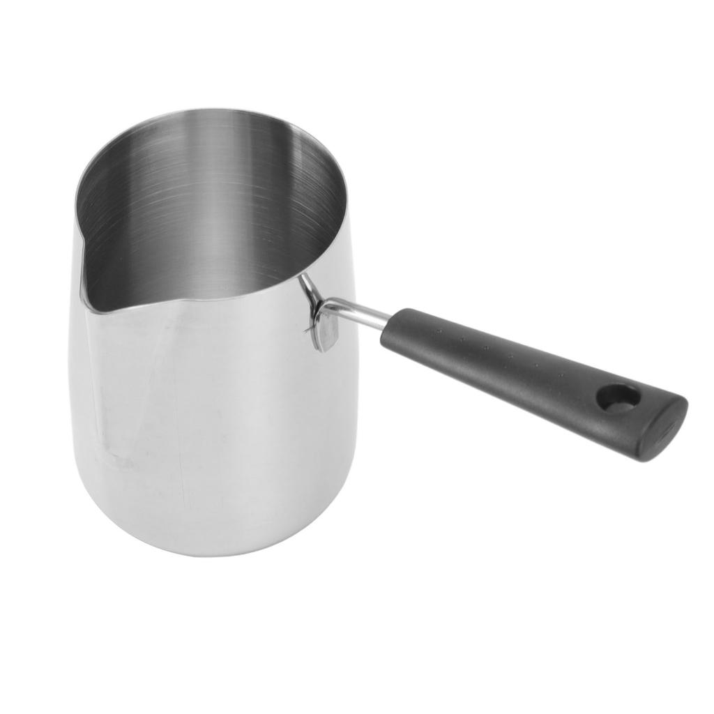 Long Handle Coffee Toroid Pitcher 304 Stainless Steel Rustproof Smoother Milk Frother Pitcher for Home Coffee Shop