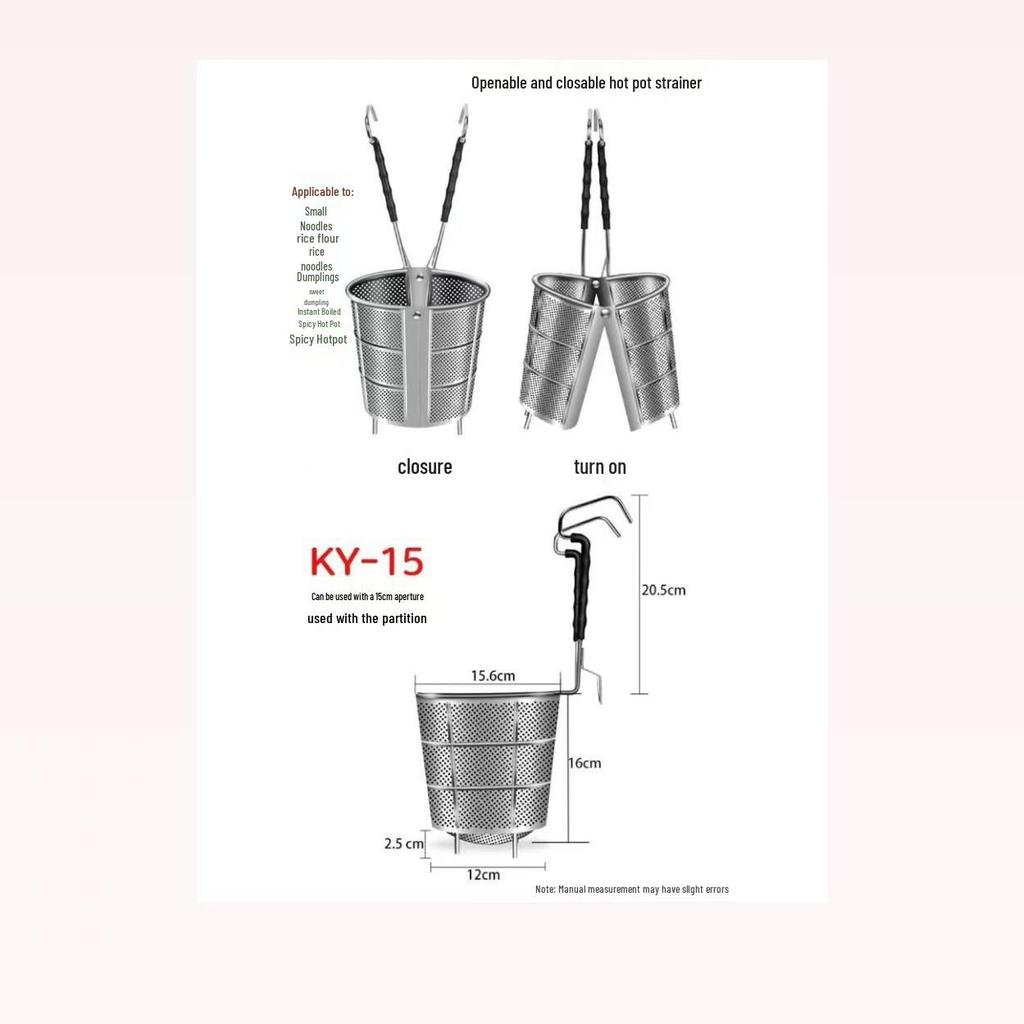 304 Stainless Steel Noodle and Soup Skimmer, Vegetable Strainer, Hot Pot Skimmer, Fine Mesh Strainer.