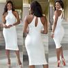 Fashion Streetwear Style Summer Sexy Women Nightclub Dress Stand Collar Halo Tight Dresses