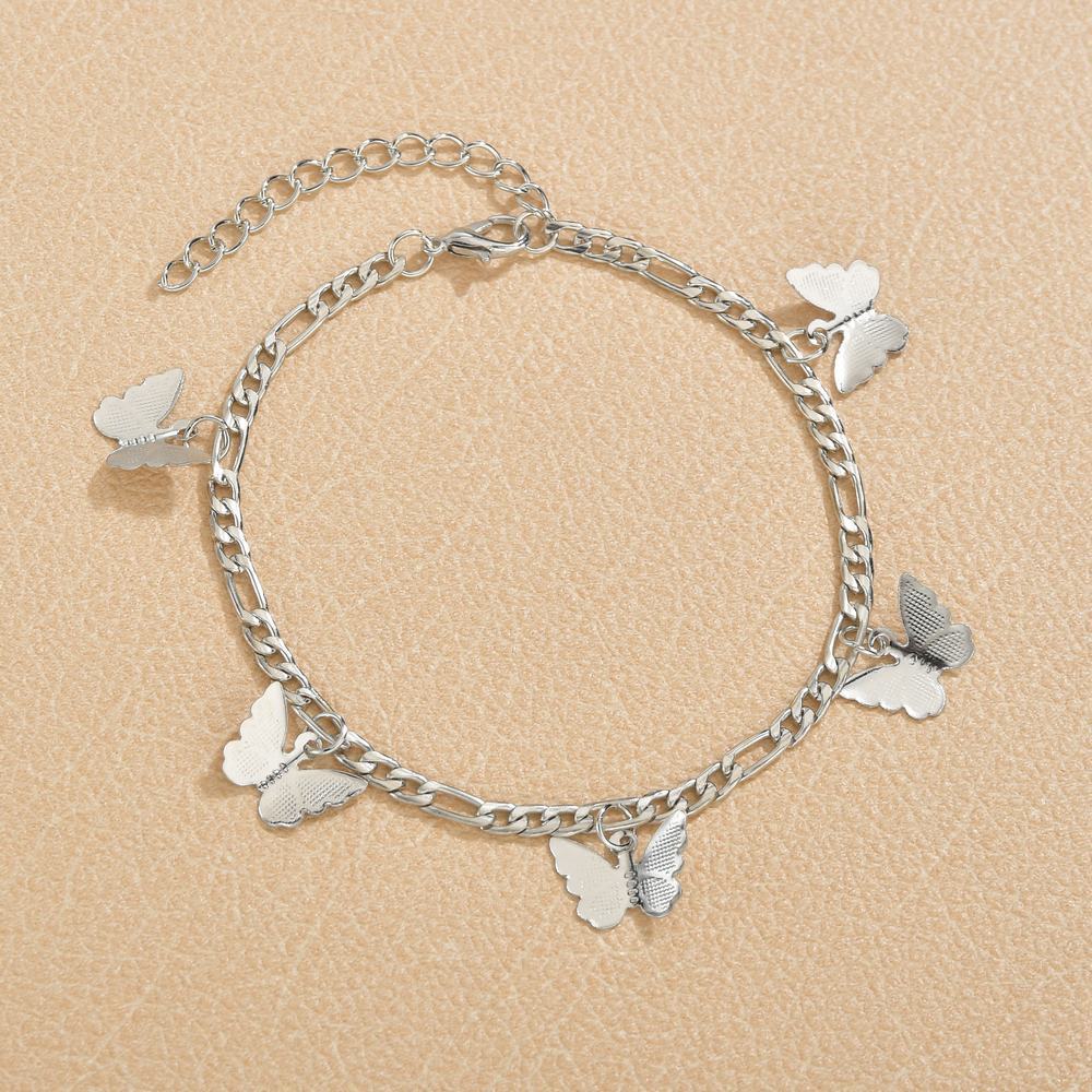 

Accessories butterfly ins wind sweet simple single layer butterfly pendant anklet срібний