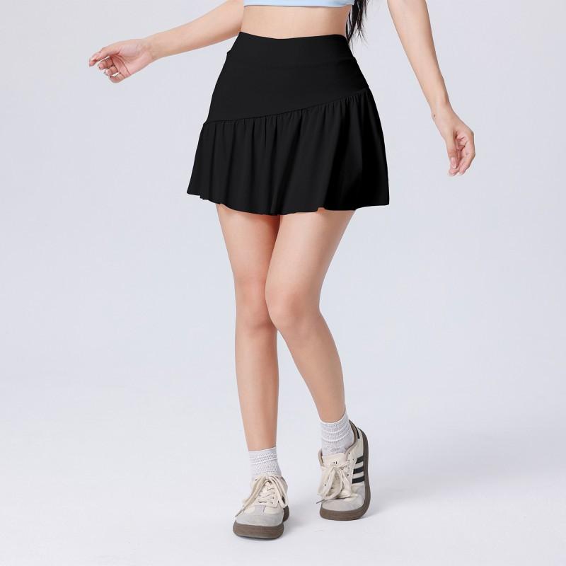 

Anti-exposure Yoga Skirt High-rise Ruffled Sports Short Pants Pleated A-line Tennis S