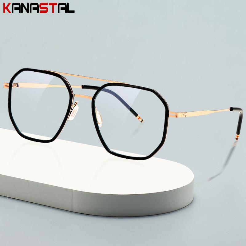 Women Blue Light Blocking Glasses Prescription Reading Myopia Eyewear CR39 Optic Lenses Men Computer TR90 Metal Eyeglasses Frame