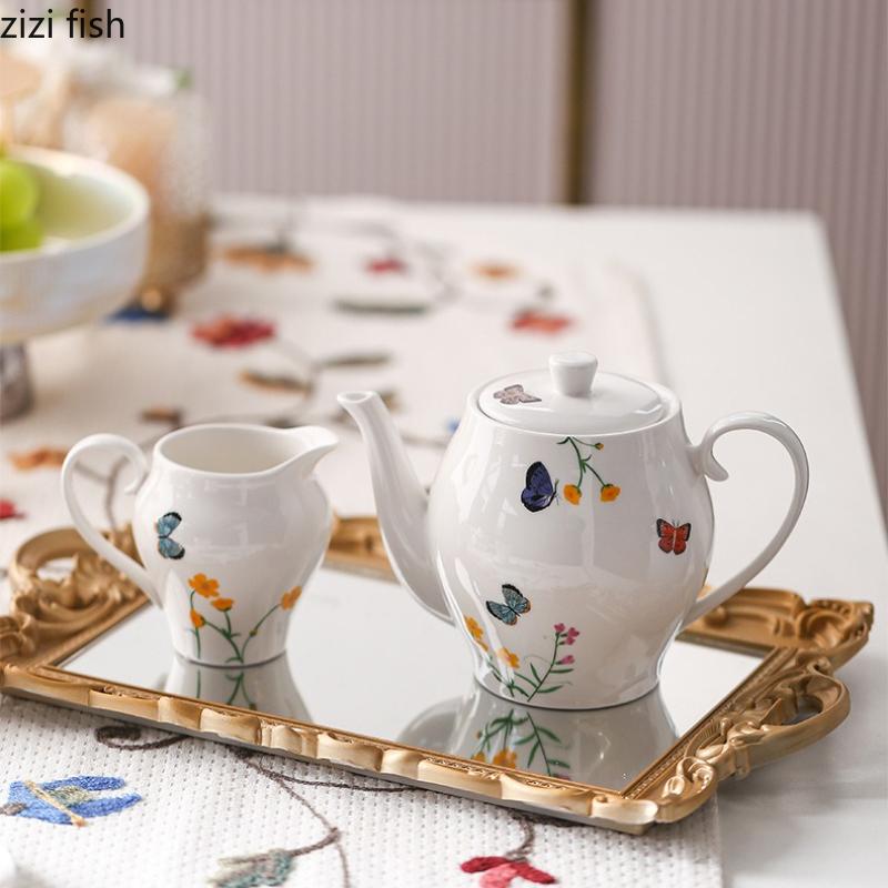 Ceramic Coffee Cups and Plates Afternoon Tea Mug Kettle Flower Tea Pot Water Bottle Water Cup Sugar Tank Milk Pot Coffee Pots