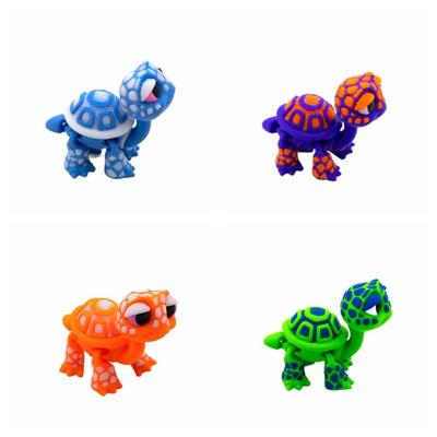 Plastic 3D Printed Turtle Model Exquisite Cartoon Simulated Animal Model Movable Joints Desktop Decorations Entertainment Gift
