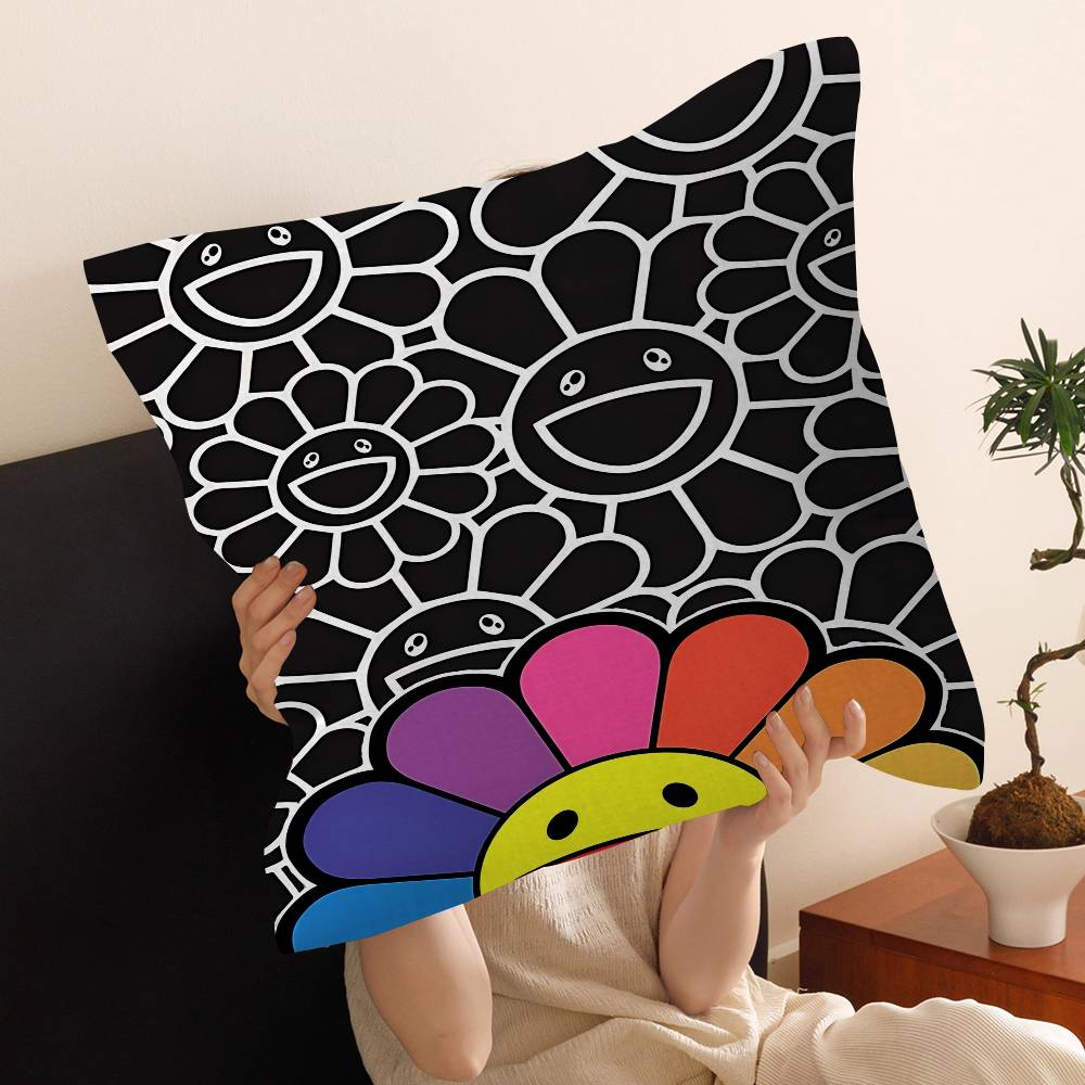 Fashing T-Takashi M-Murakami Pillow Gift Home Office Decoration Bedroom Sofa Car Cushion Cover Case 45X45